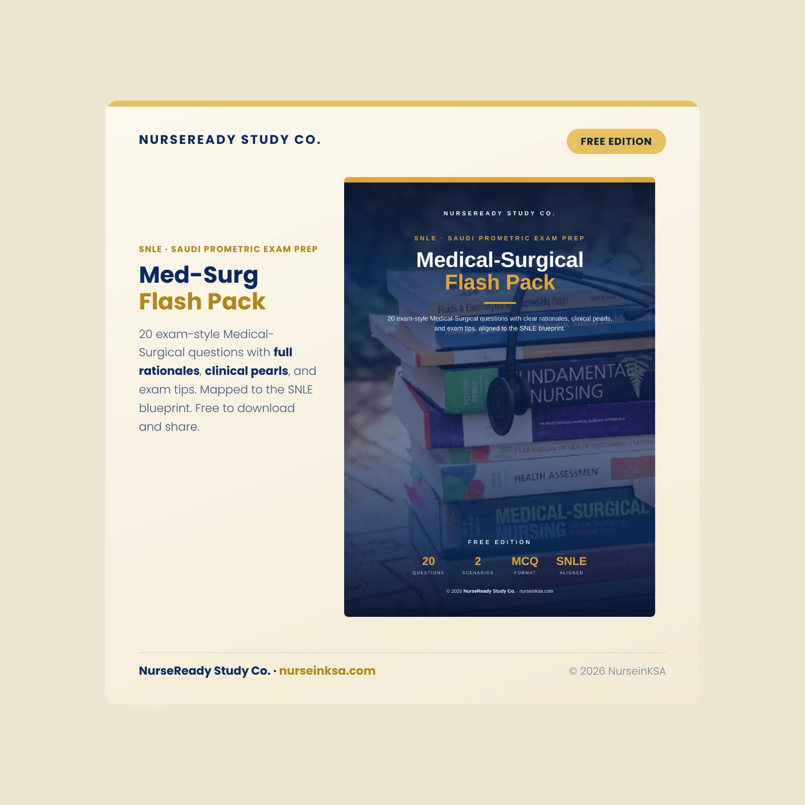 Med-Surg Flash Pack — FREE Saudi Prometric Prep