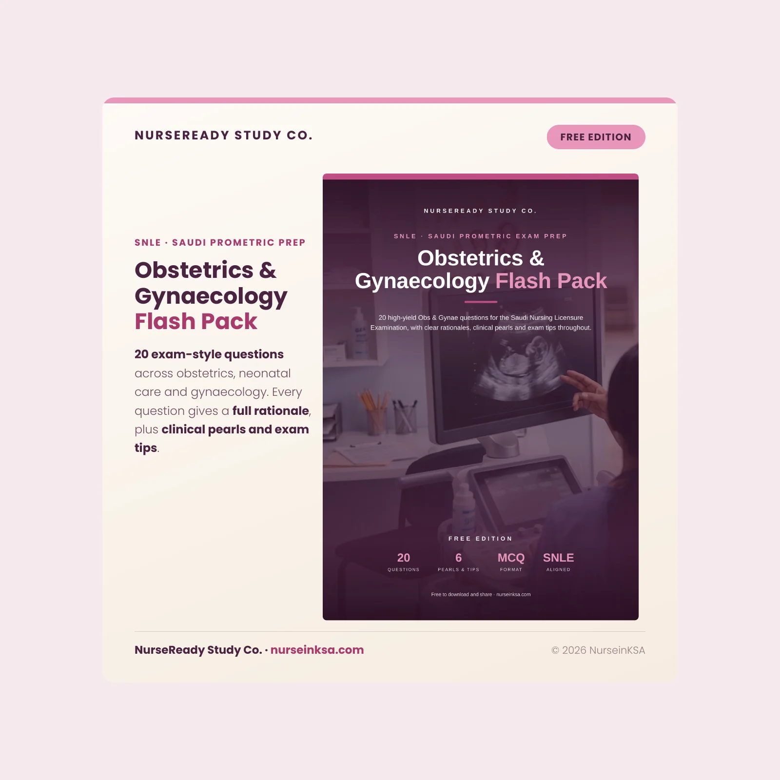 Obstetric & Gynaecology Flash Pack — FREE Saudi Prometric Prep